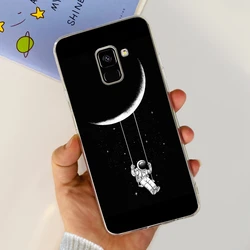 Luxury Painted Clear Silicone Phone Case - Soft Shell Cover for Samsung Galaxy A8 Series (652)