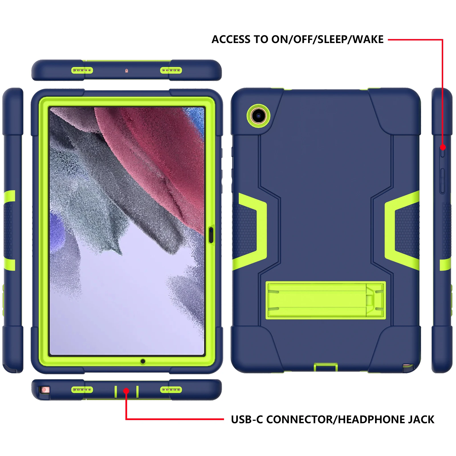 For Samsung Galaxy TAB A8 10.5 2022 Case Tablet Cover Tab A 8 SM-X200 X205 X207 Silicon TPU+PC shell Shockproof Stand Protective_voghion.com
