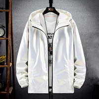 Mens Fashionable Bright Face Pocket Cardigan Zipper Thin Coat Jacket Cool Mens Jackets with Hood Windbreak Winter Overcoat - Image 3
