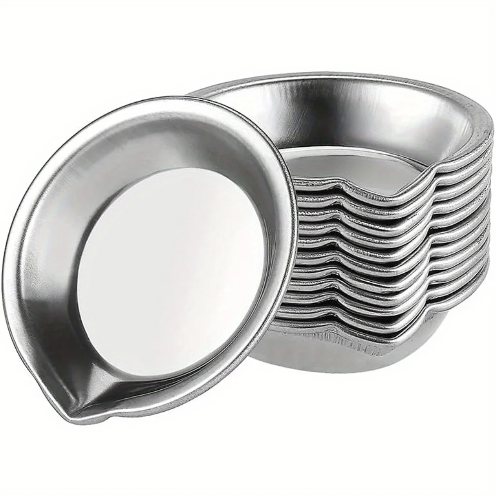 5/10/20pcs Durable Stainless Steel Paint Palette Set,Round Mixing Trays for Artists - Metal Art Supplies for Home and School Use - 2