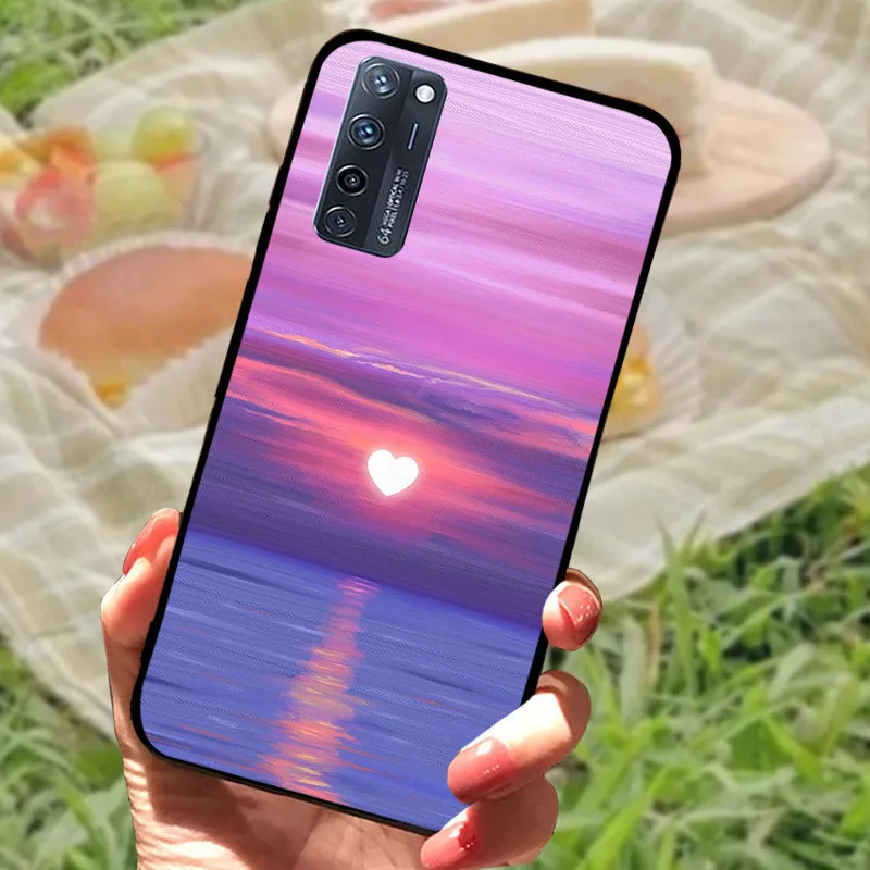 Enhanced Silicone Soft Marble Black Bumper Protective Case Cover