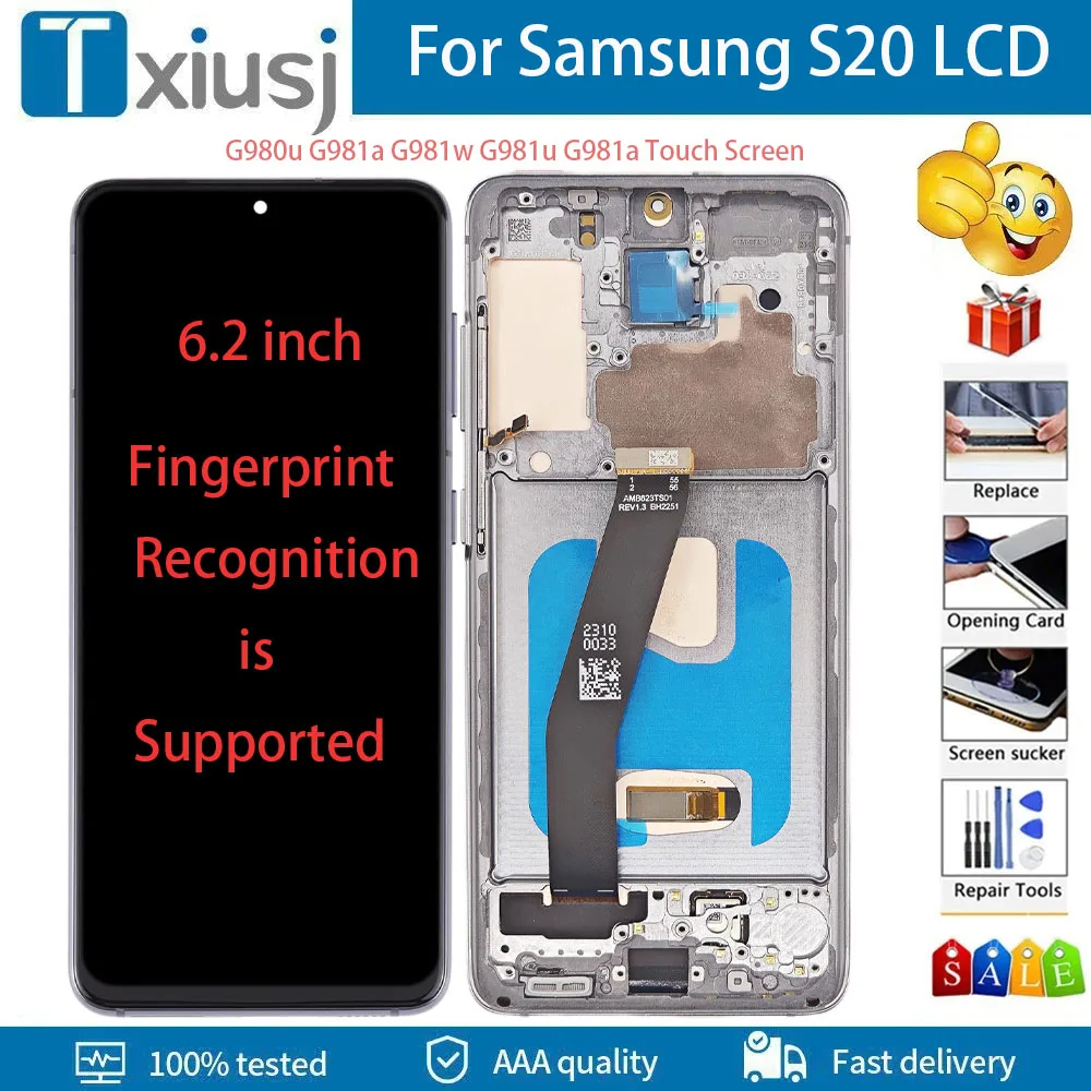 OLED Display For Samsung Galaxy S20 5G G981 LCD Display Digitizer Assesmbly for samsung galaxy S20 4G g980f G980 Replacement lcd display screen oled display screen smart phone screen replacement