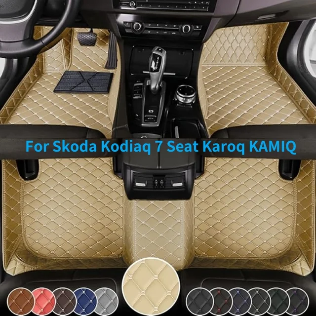 Custom Floor Mats For Skoda Kodiaq 7 Seat 2016-2023 Karoq 2017-2023 KAMIQ 2018-2023 Full Coverage Floor Mats Luxury Floor Liners 1
