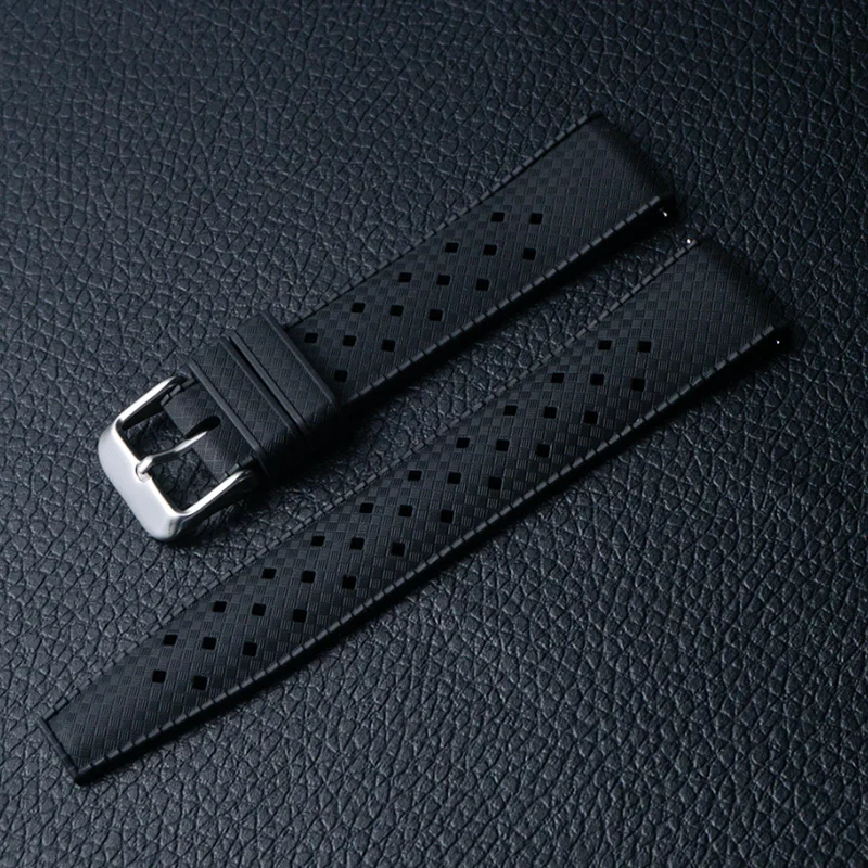 Classic Tropical Style FKM Watch Strap - Premium Replacement Watchband Bracelet Belt