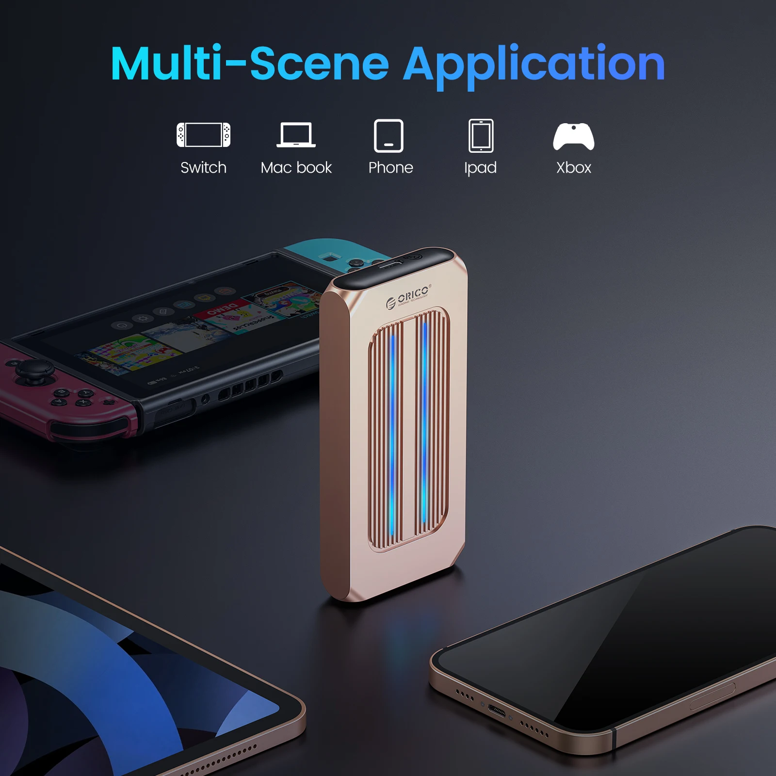 Orico-todo o Alumínio Ssd Enclosure Case para Gamer Edição de Vídeo Rgb Nvme 10gbps Usb 3.1 Gen2 Solid State Drive - Imagem 5