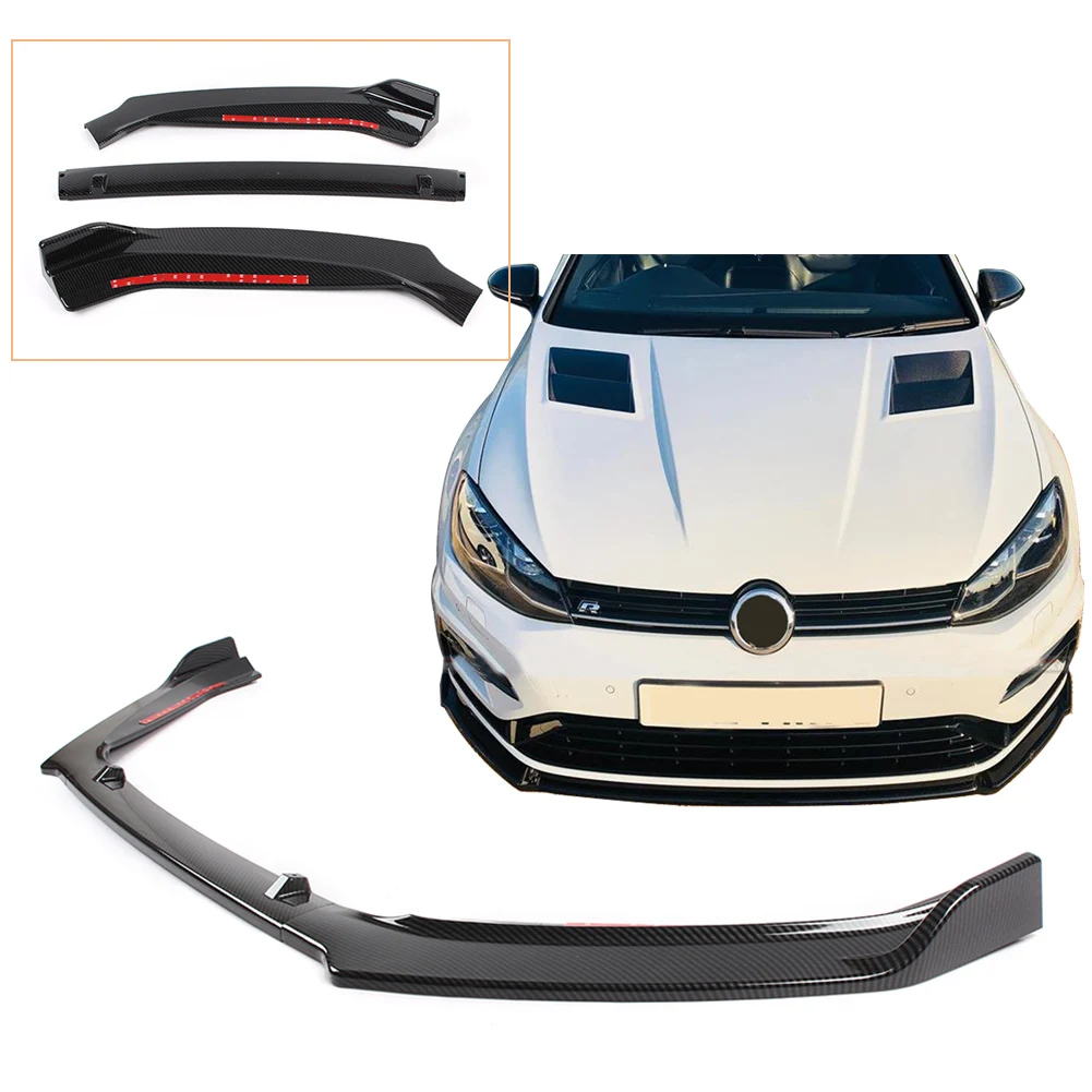 

Auto Carbon Fiber Front Bumper Lip Spoiler For Volkswagen Golf 7.5 7 2014 2015 2016 2017