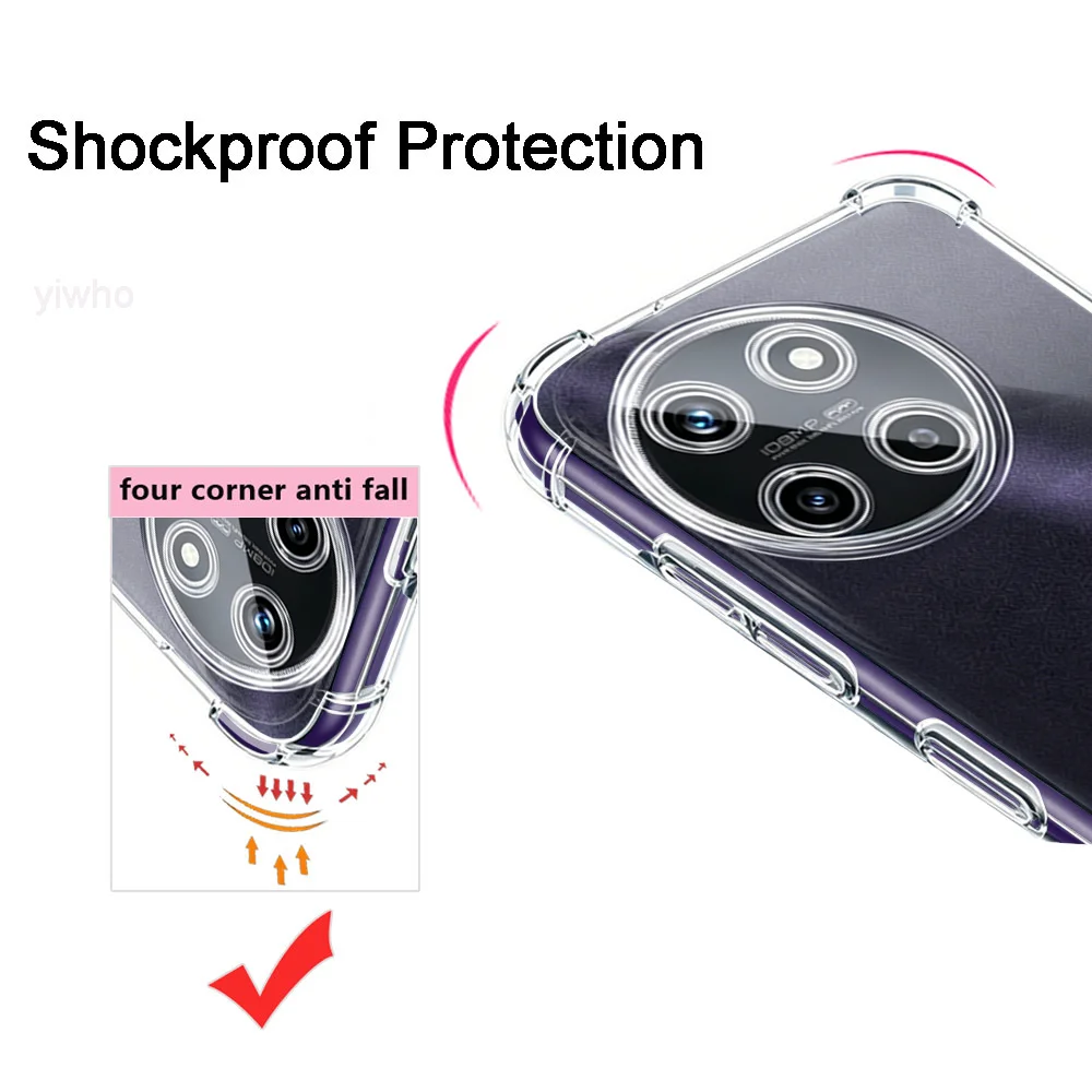 Crystal Clear Shockproof Phone Case with Corner Protection and Precise Cutouts
