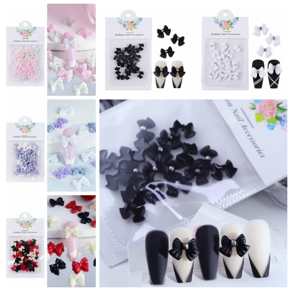

Manicure Ornaments Bow Nail Decorations Resin Nail Supplies Bowknot Nail Accessories Pink White Bow Nail Rhinestones Girls/Lady