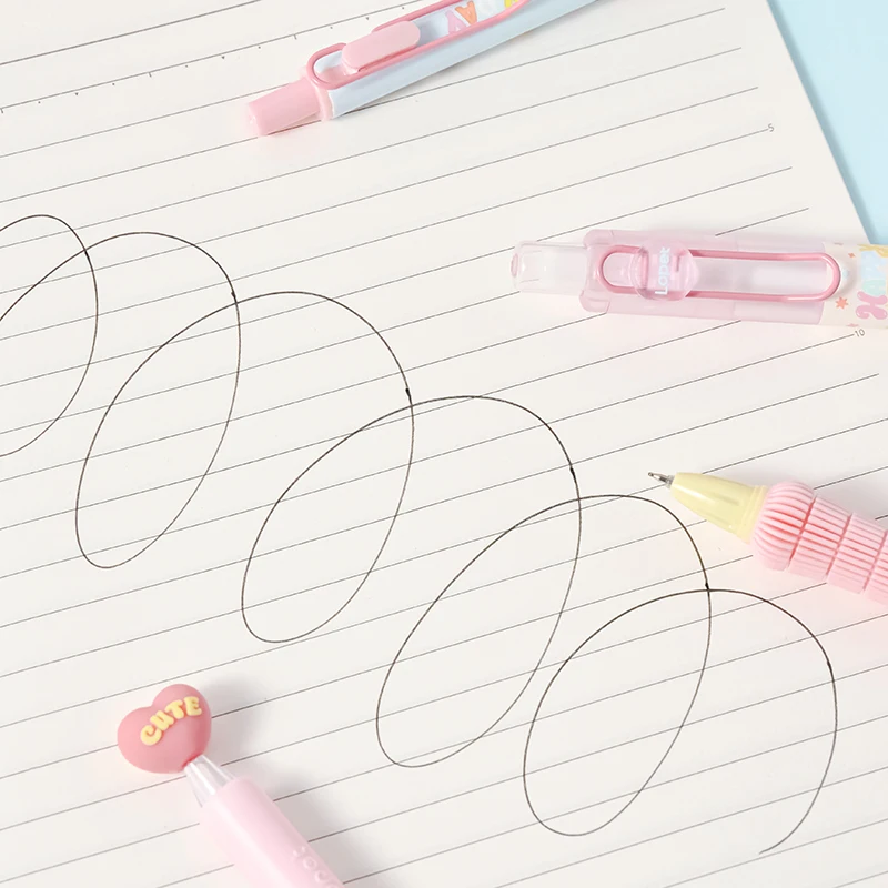 4 Pcs/Set Cute Retractable Gel Pen Set 0.5mm Fine Point Black Quick-Drying Ink Smooth Writing Pens for School Study & Office