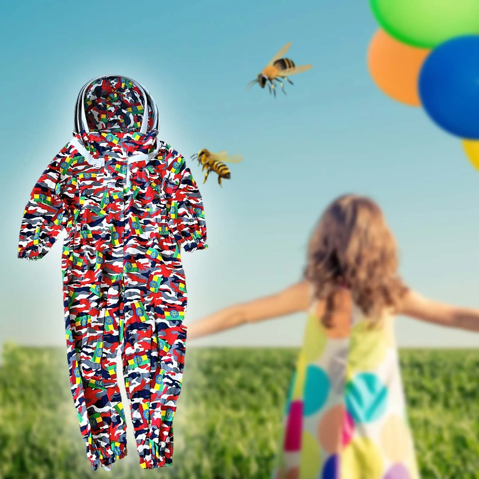 Beekeeping-Protective-Suit-Jumpsuit-Beekeeper-Jacket-Clothing-for-Kids-Child-Full-Body-Anti-Bee-Suit-Beekeeping.jpg Méhészeti Védőruhát Jumpsuit Méhész Dzseki Gyerekeknek Teljes Test Anti -Méhruha Ruházat Pamut - Image 2