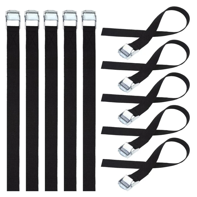 Durable Metal Buckle Nylon Cargo Strap - Black