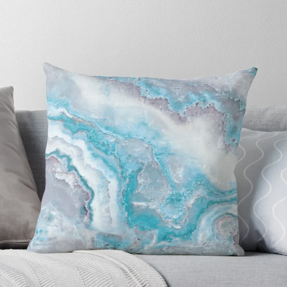 

Luxury Mermaid Blue Faux Agate Marble Geode Gem Throw Pillow Christmas Cushion For Home Luxury Sofa Cushions