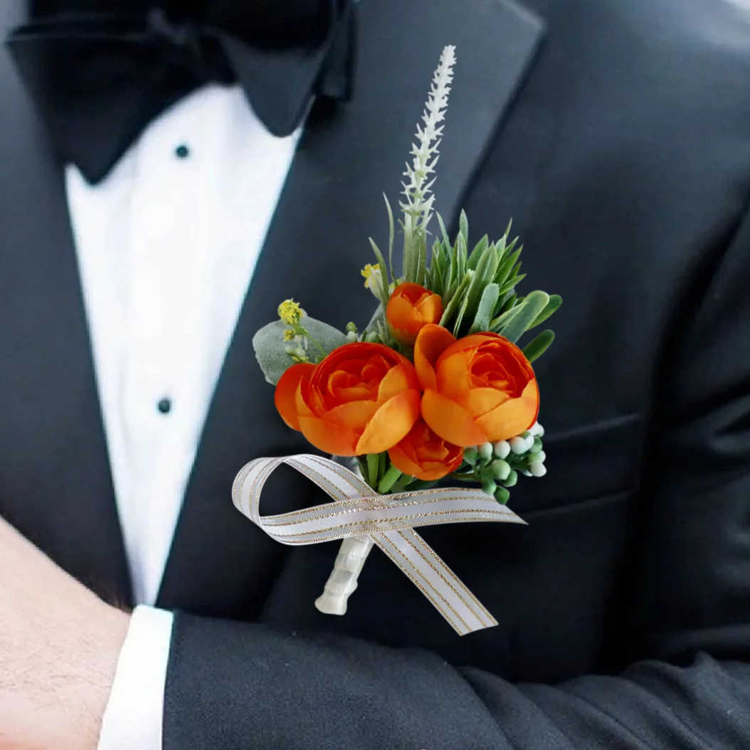 European wedding accessories bridegroom bride corsage simulation small tea bud lapel wedding bridesmaid sisters wrist flower