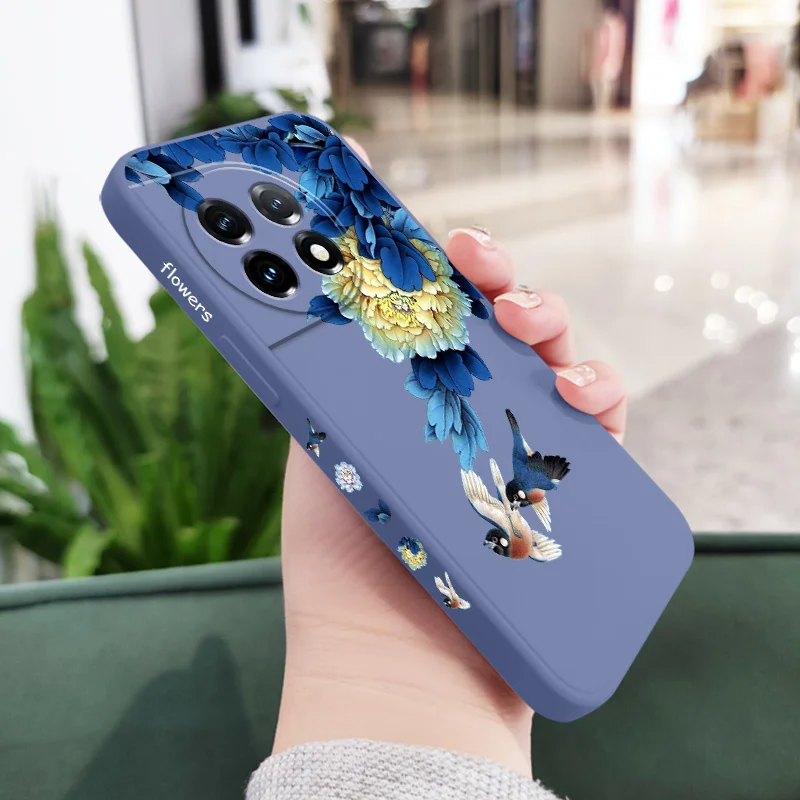 Blue Blossom Liquid Silicone Phone Case