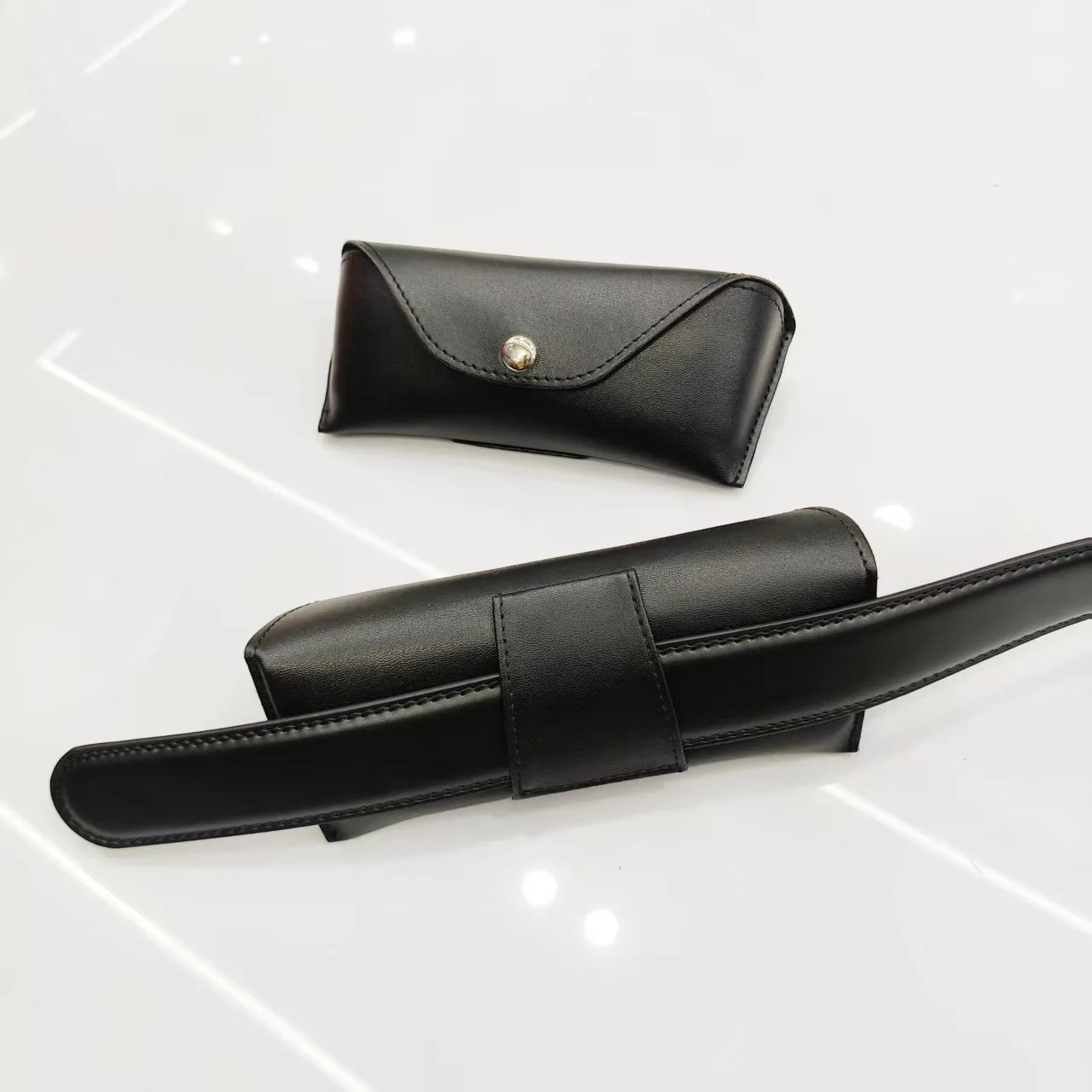 Belt Wearable Glasses Bag Portable PU Leather Reading Glasses Storage Box Women Men Sunglasses Eyewear Case Storage Wallet