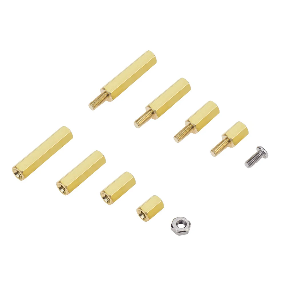 M2.5 Male Female Hex Brass Spacer Standoff Screw Nut Assortment Kit (180Pcs)