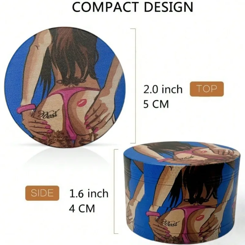 2/2.5in Sexy Girl Herb Grinder 4-layer Manual Tobacco Grinder Zinc Alloy Mortar Cigarette Cigar Grass Mills Smoking Accessories
