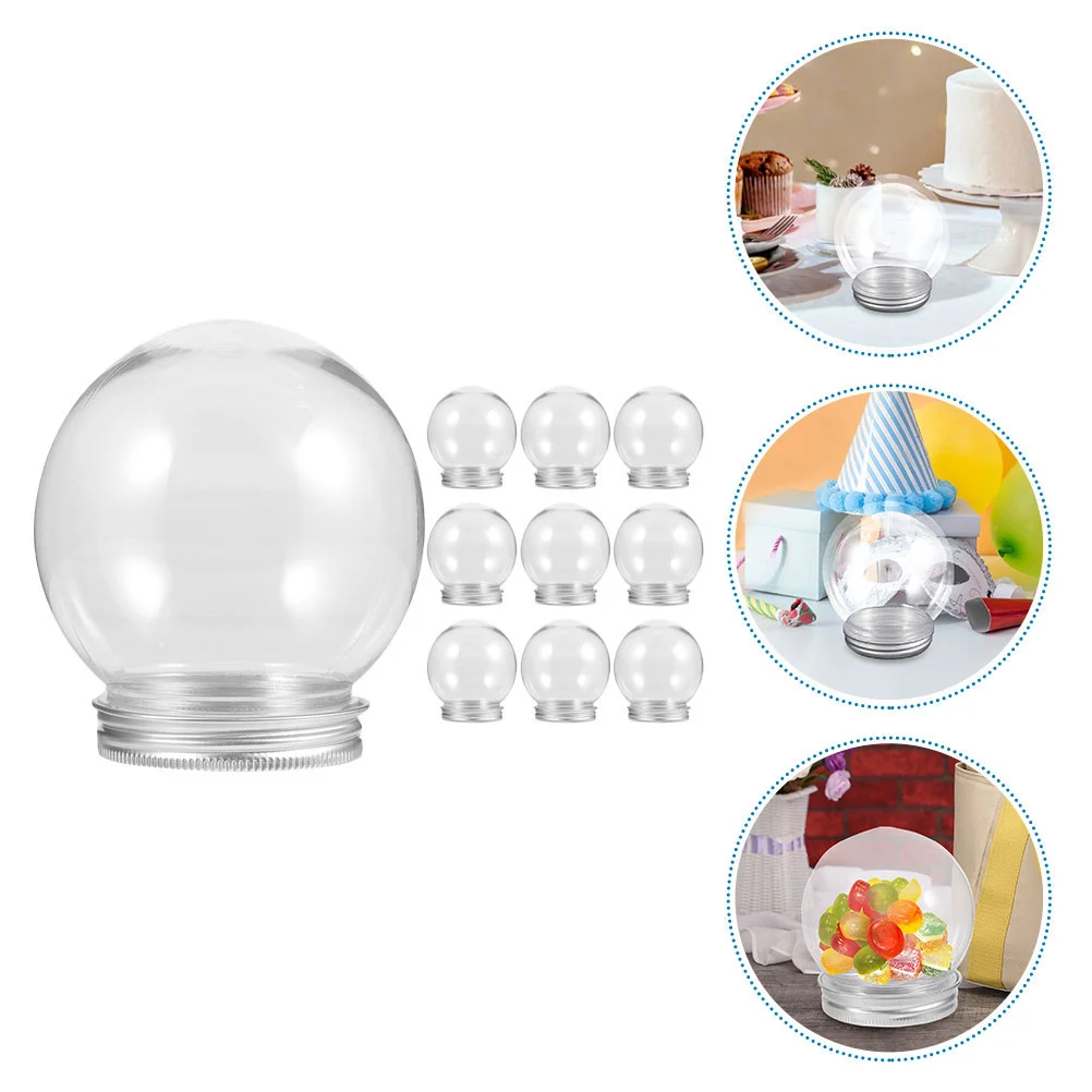 

20pcs Plastic Water Globes Clear Multi-use Plastic Fillable Balls Empty Snow Globes