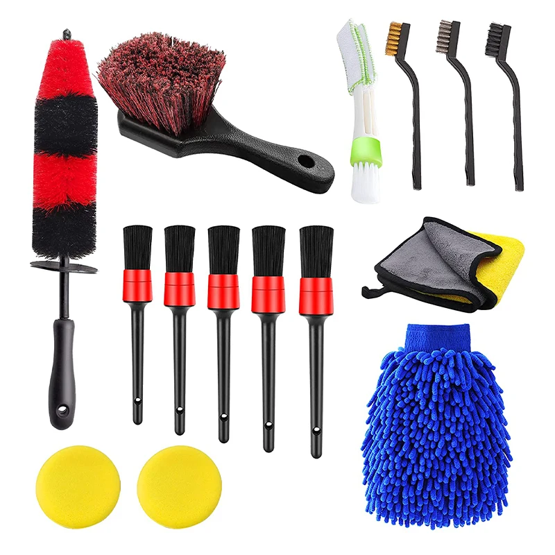 15 PCS Car Detailing Brush Set,Car Interior Cleaning Kit Includes Detail  Brushes, Wheel Brush, Wheel Tire Brush Kit - AliExpress