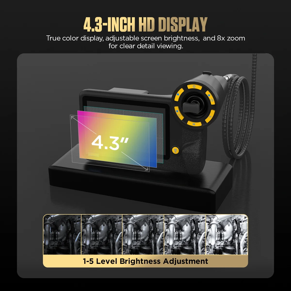 AUTOOL SVB403 듀얼 카메라 관절형 비디오 내시경 4.3인치 210 ° 32GB Memroy Card1080*720 HD를 갖춘 회전 검사 카메라