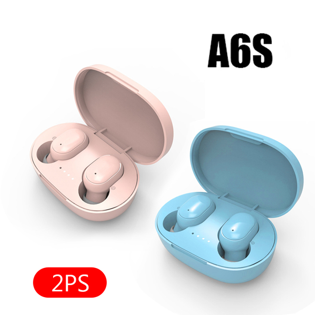 A6S Smart Digital Display Bluetooth Headset Wireless Mini HIFI Headset Stereo in-Ear Sports Earphone with Mic & Charging Box