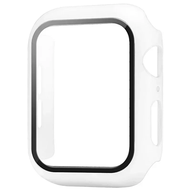 Enhanced Tempered Glass Apple Watch Screen Protector Case - Matte Hard PC Bumper Cover