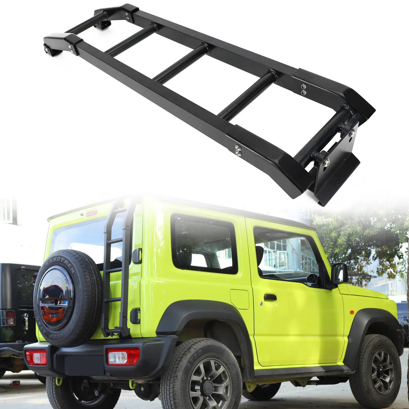 

Black Aluminum Car Rear Tail Door Ladder Climbing For Suzuki Jimny 2019 2020 2021 2022 2023 Car Accessories