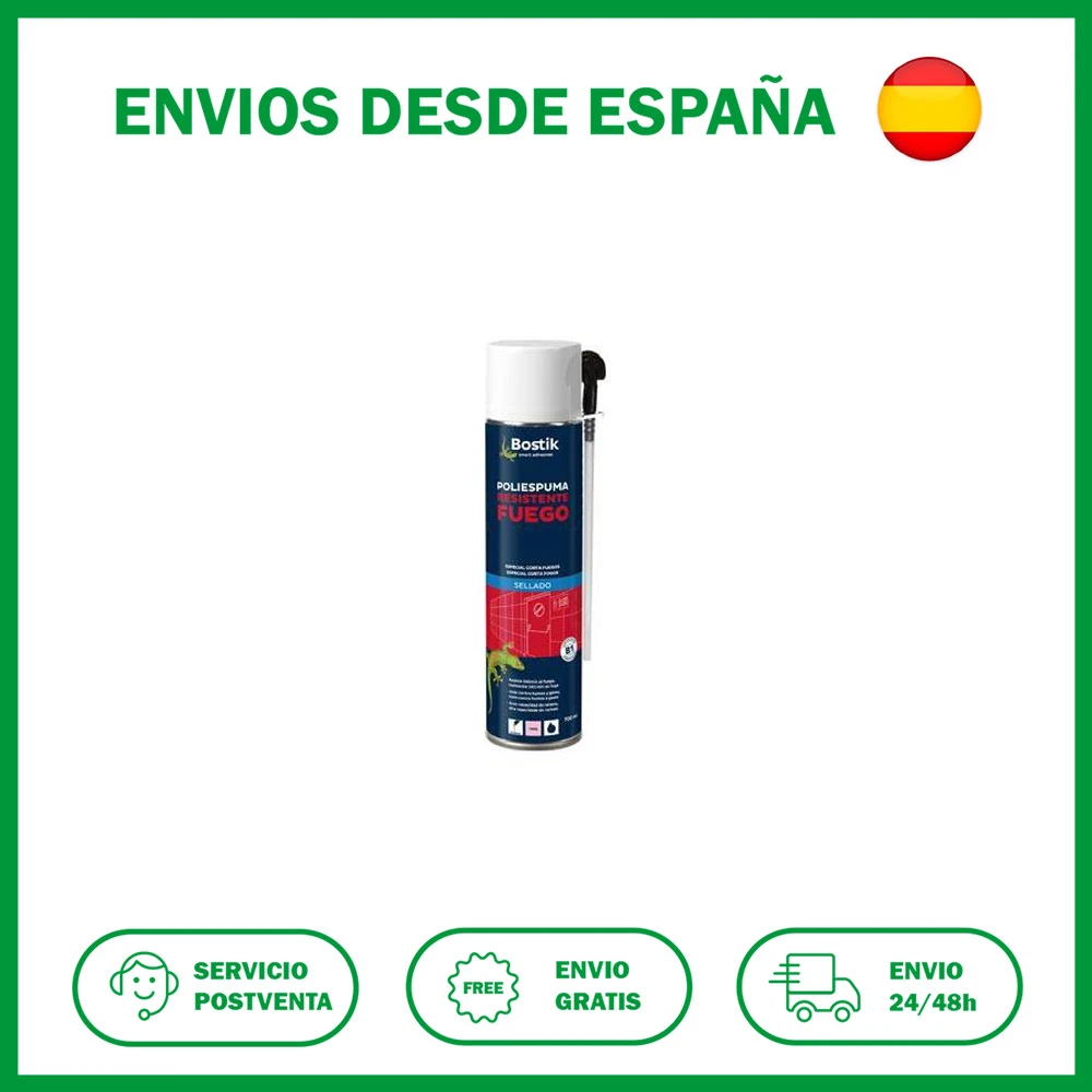 Poliespumaresistente Al Fuego Canula Bostik 700 Ml. POLIESPUMA RESISTENTE AL FUEGO Espuma de poliuretano para la fijación, relleno y sellado en construcción con requerimientos de resistencia al fuego.| | -