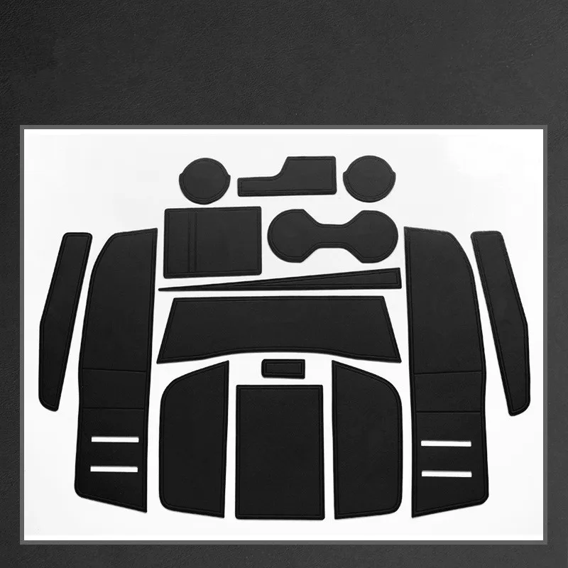 

15pcs Car Leather Door Slot Mat Coaster Storage Mat Anti-skid Mat For Audi Q3 2019-2022 Left hand drive Auto Accessories