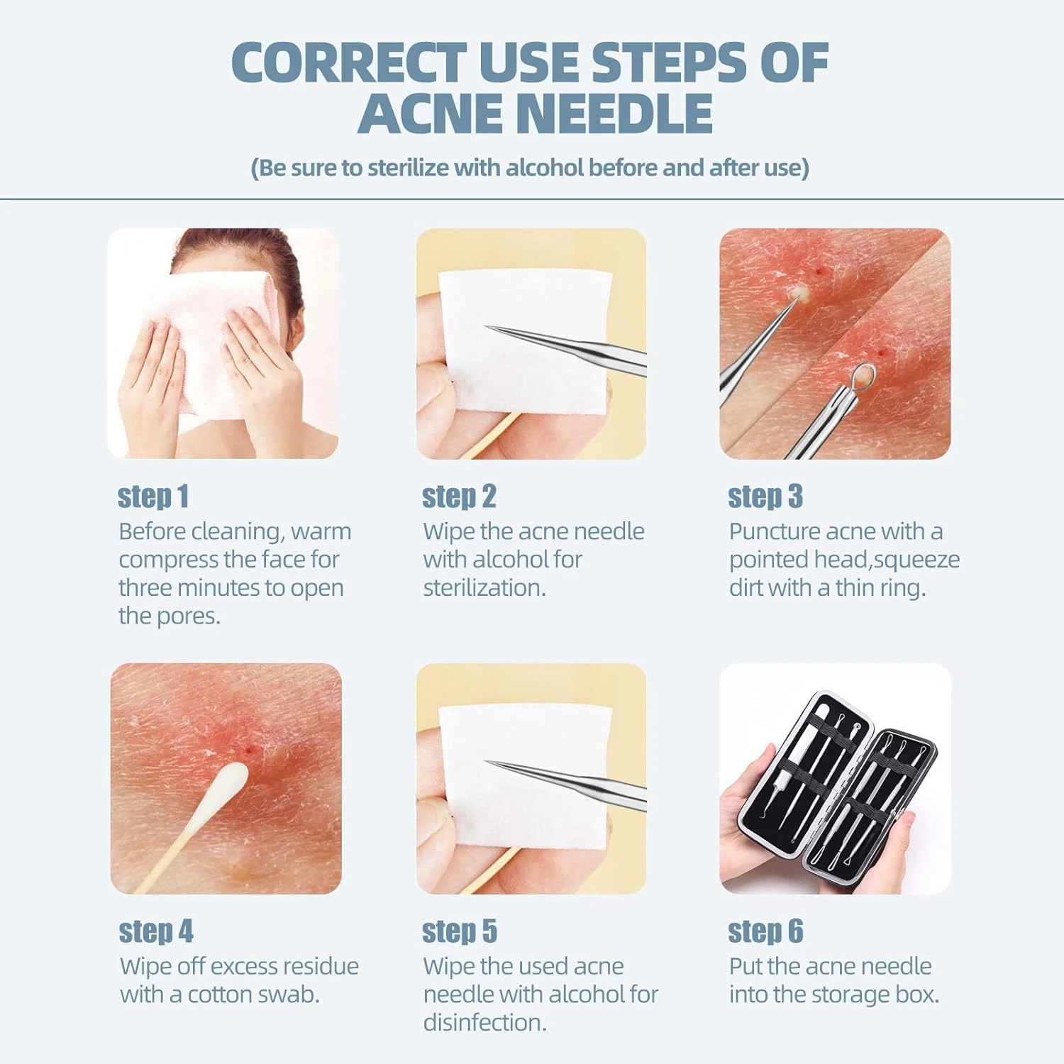 Premium 6-Piece Superior Blackhead Remover Kit for Clearer Skin-High-Quality Professional Tools in Stylish Leather Bag-Ultim