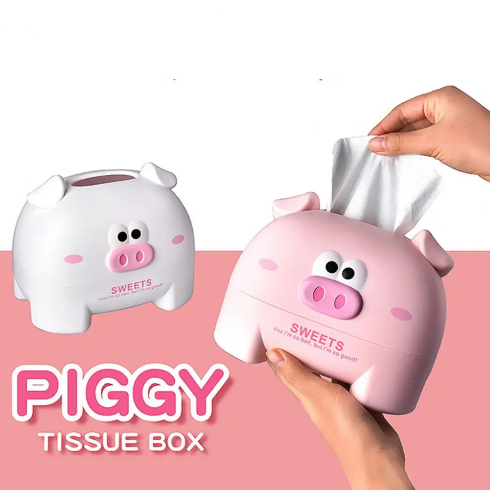 Tissue Box Removable Cover Animal Shape Large Capacity Storage Creative Cow Pig Car Tissue Box Holder Household Supplies 4