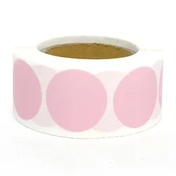 Black Round Blank Handmade Paper Stickers - Adhesive DIY Sealing Labels for Gifts, Packages, and Envelopes (Pink-500PCS)