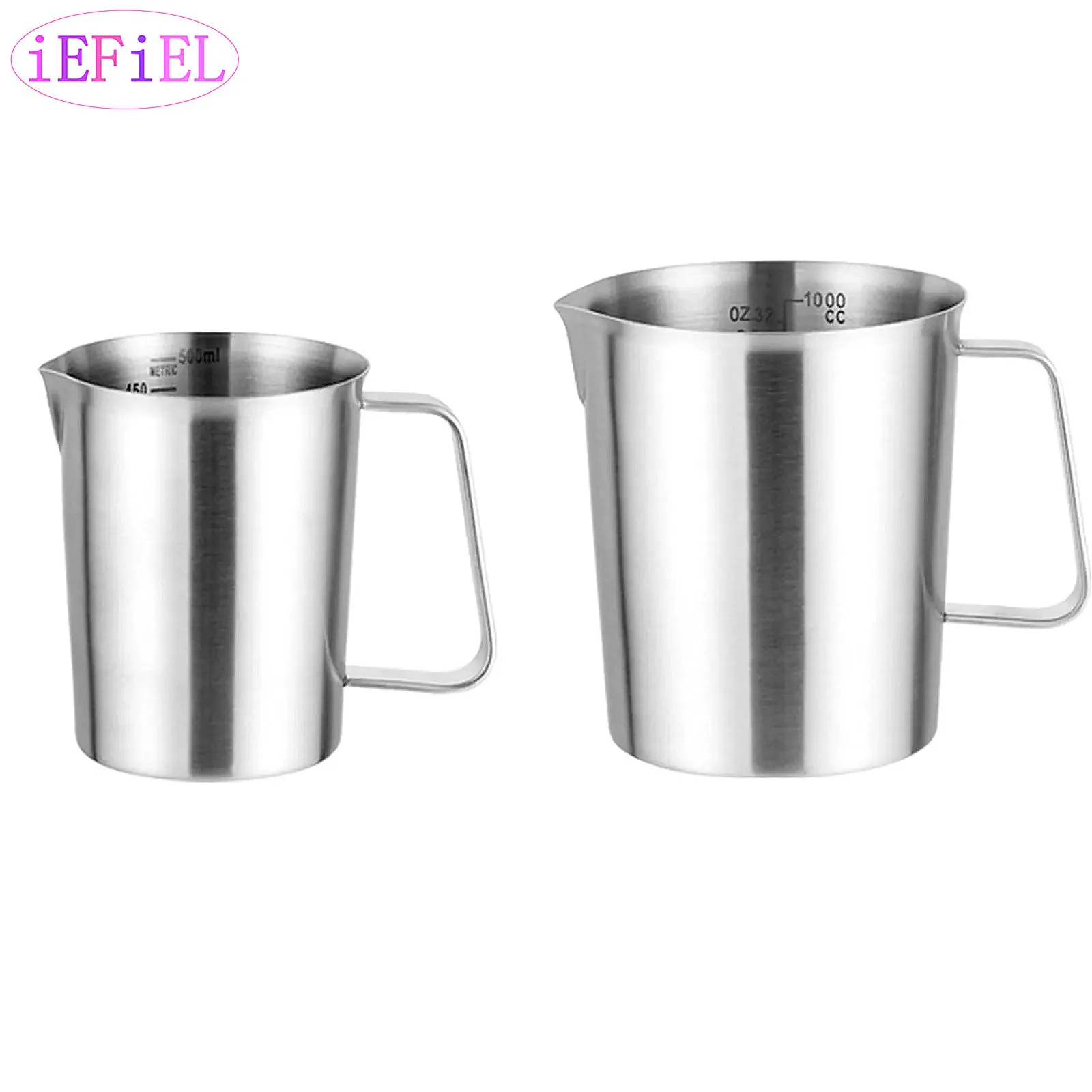 

Stainless Steel Measuring Cup with Handle And Pour Lip Metal Pitcher with Oz And ML Marking Heavy-Duty Pitcher