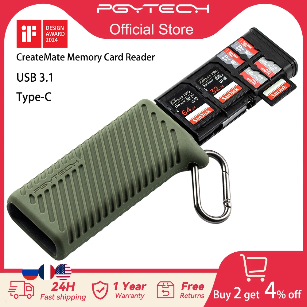 PGYTECH-CreateMate-High-Speed-Memory-Card-Reader-USB-3-1-Type-C-Adapter ...