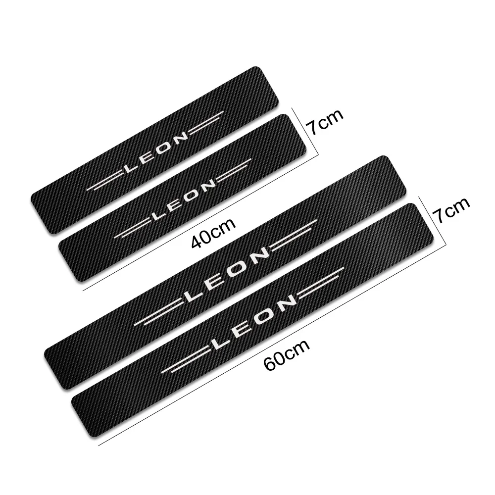 4PCS Carbon Fiber Car Door Sill Guard Stickers - Universal Auto Door Protector Accessories