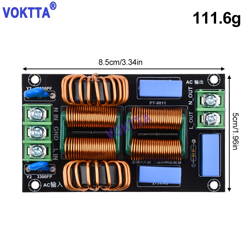 Jemcgrl Modulo Filtro Potenza Audio 20A - Filtraggio Rumore Per Impianti HiFi