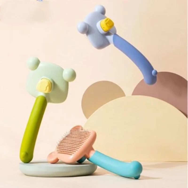 

Расческа для груминга домашних животных, плавающая щетка в форме медведя, спутанные волосы, аксессуары для ухода за кошками и собаками