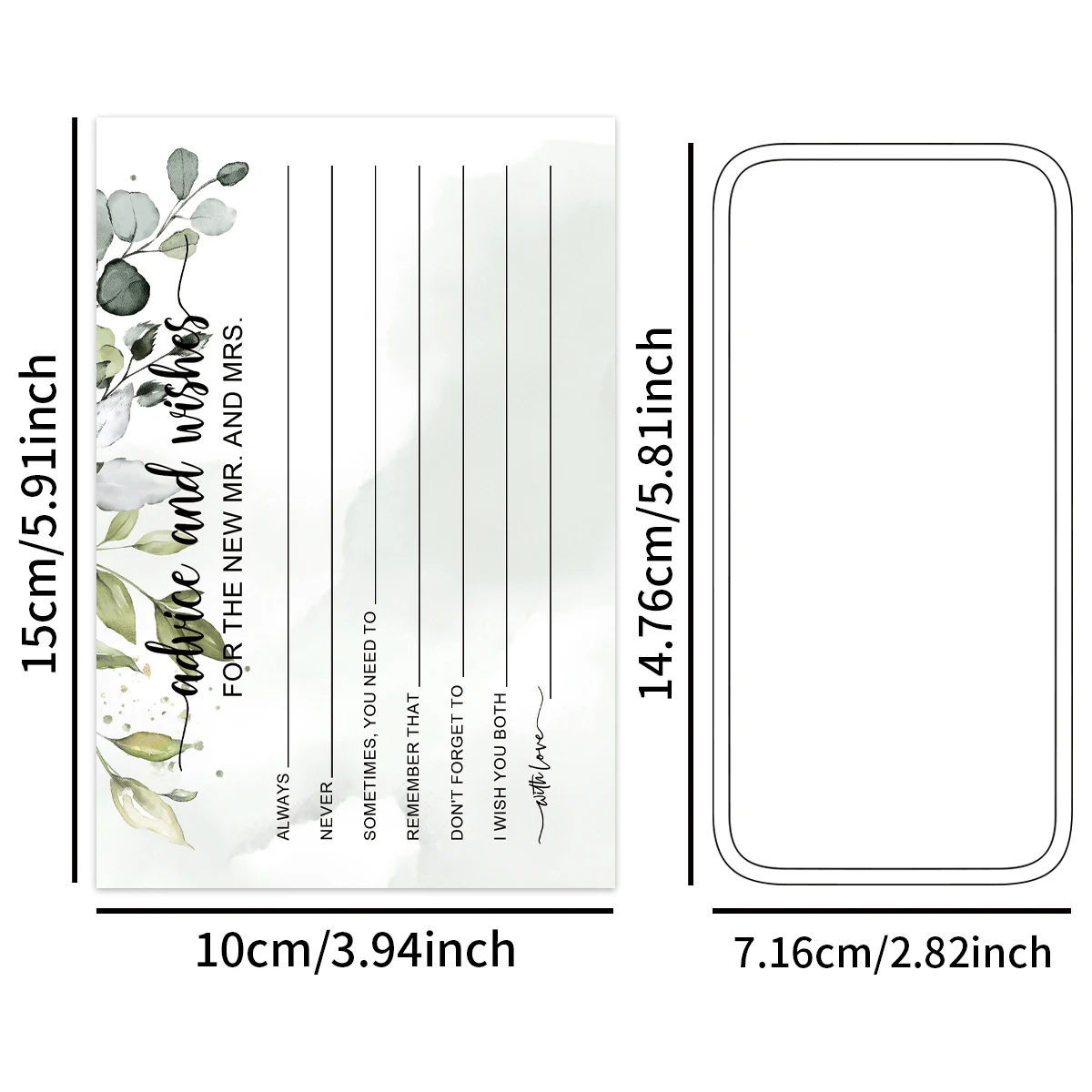 Greenery Wedding Advice Cards 2