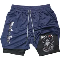 Men Performance Shorts Anime Attack On Titan Print Gym Shorts Summer Sports Fitness Workout Jogging Short Pants 1