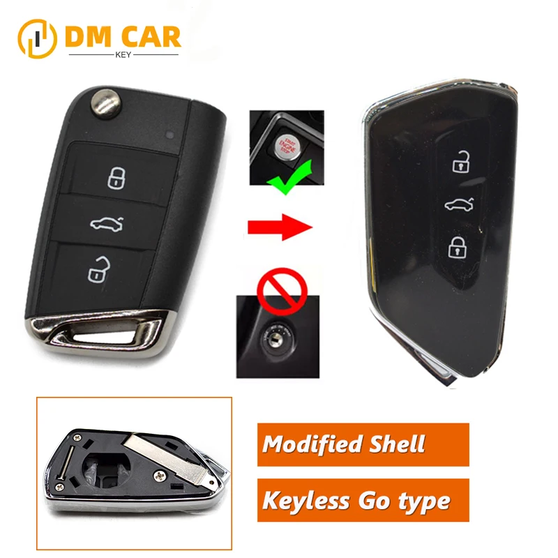 DMKEY-Modified-car-key-shell-Case-for-MQB-VW-Tiguan-Polo-Golf-MK8-Jetta ...