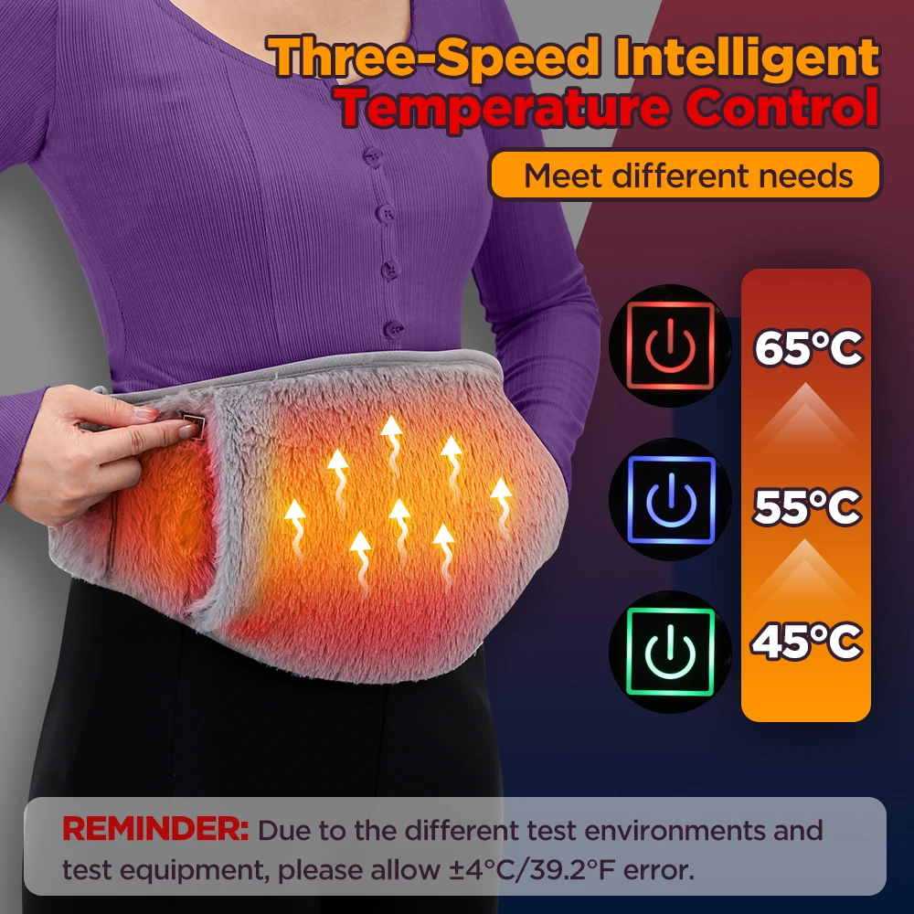 Electric Heating Belt With Hand Pockets Period Cramps Body Joints Pain Menstrual Heating Pad USB Uterus Hand Warmer Menstrual