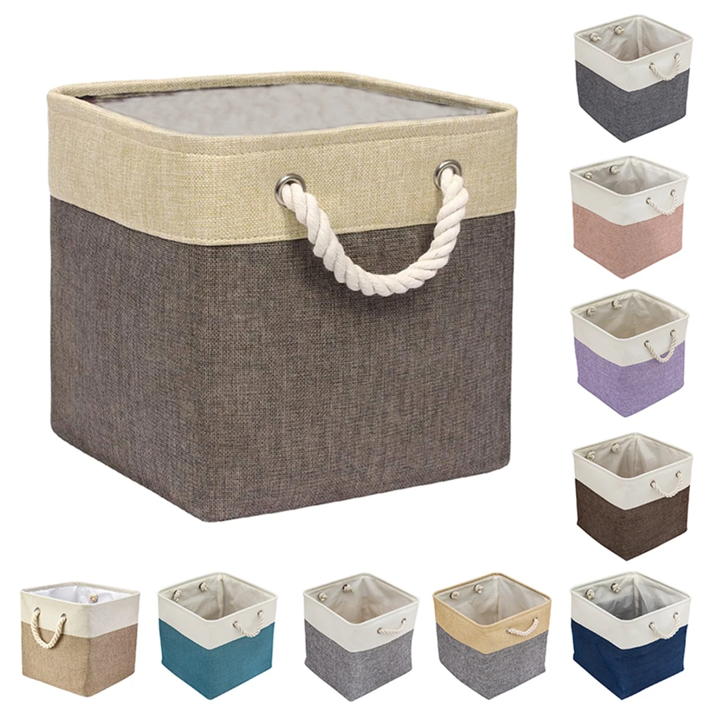 Collapsible Fabric Storage Cubes Organizer with Handles 33cm Polyster Storage Bins for Organization Durable Toy Clothing Box 5
