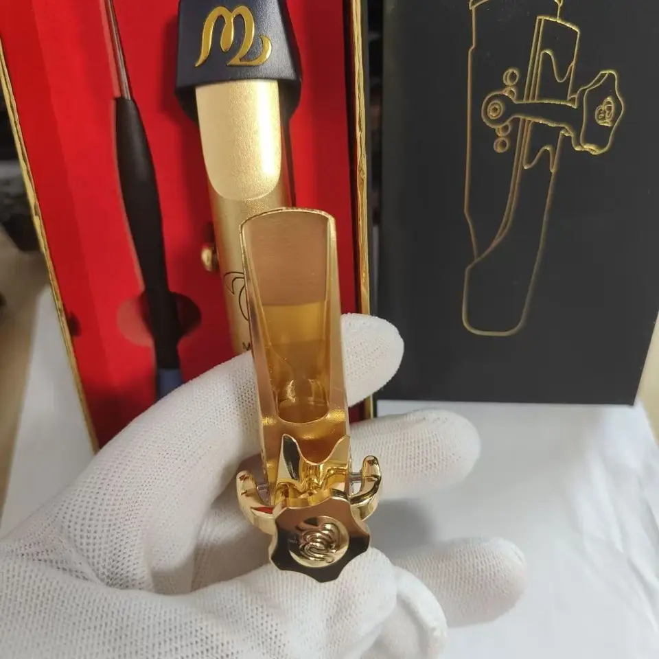 プロの金メッキサックスマウスピース,刻印デザイン,サックス
