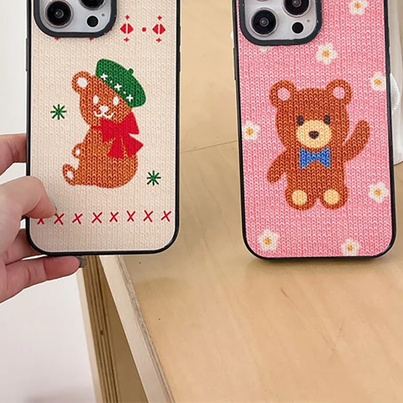 

Upgrade Acrylic Border Bear Phone Case Cover for IPhone 11 12 13 14 15 Pro Max Case for IPhone 15 Pro Max