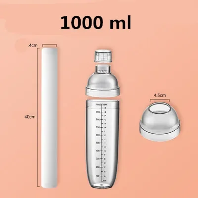 Sleek Plastic Martini Cocktail Shaker - Versatile Beverage Mixer