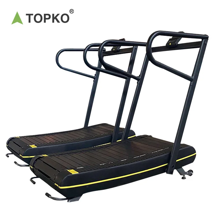 TOPKO Commercial self-generating no power line non-motorized curved manual treadmill mechanical curved treadmill