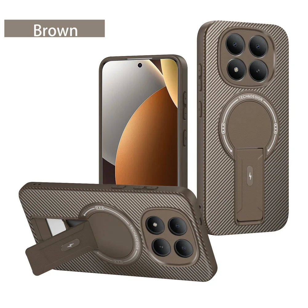 Carbon Fiber Magnetic Ring Stand Holder Case - Invisible Design Cover