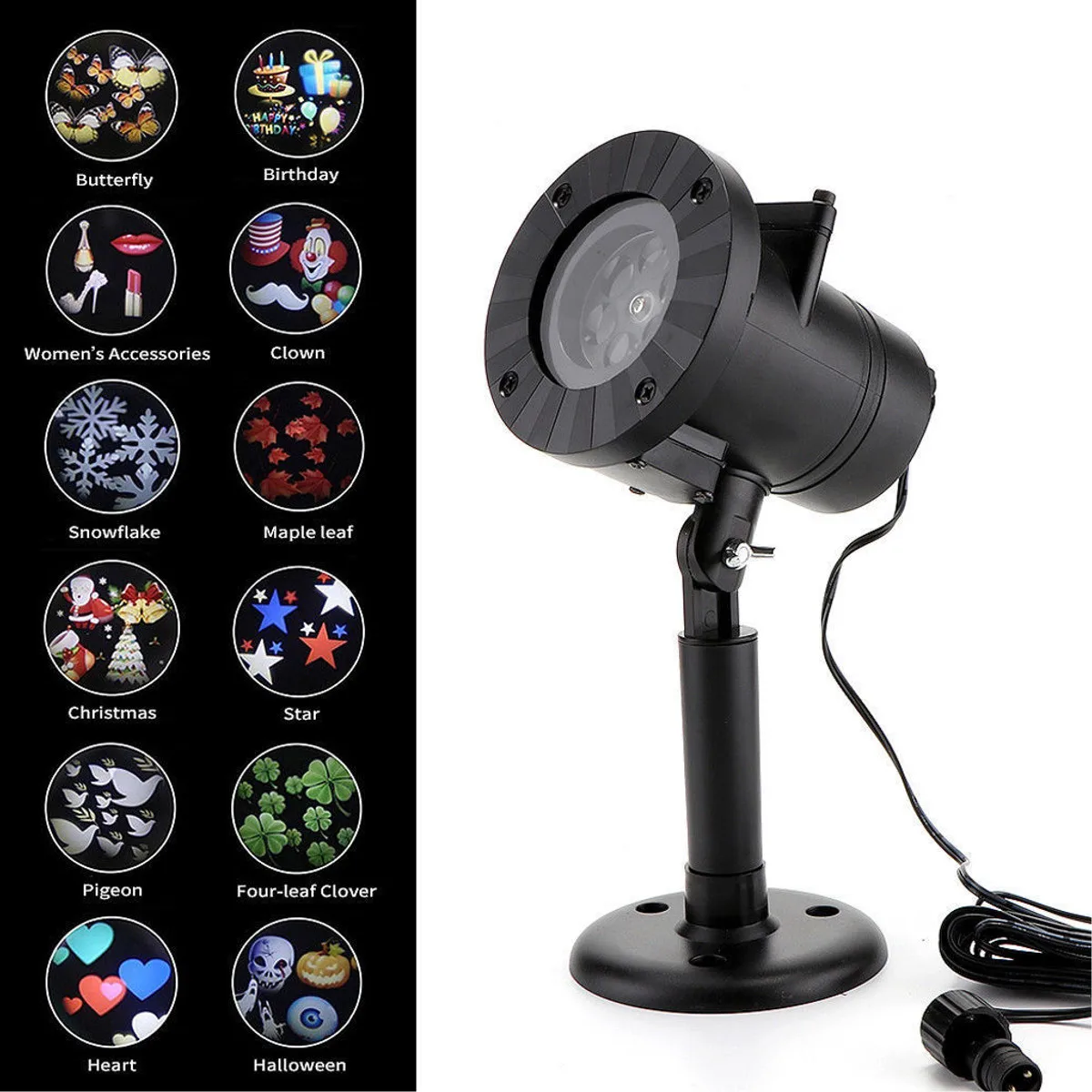 

LED Projector Night Light Snowflake Projector Outdoor Projection Lamp 180° Rotating Home Christmas Festivals Party Decoration