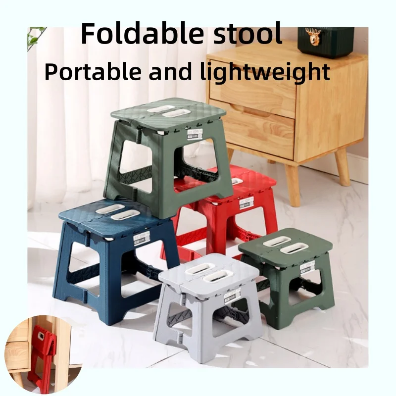 Folding Stool Folding Chair Mini Outdoor Camping Space-saving Portable Lightweight Plastic Footstool for Children Adult Outdoor Fishing