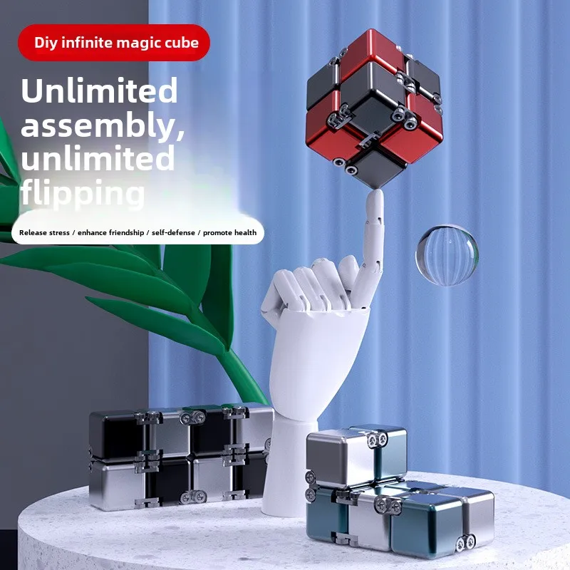 Stress Relief Toy Infinity Cube Portable Educational Toys Decompresses Relax Toys for Children Adults Birthday Gift